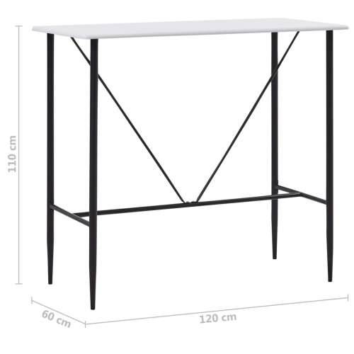 Barski stol bijeli 120 x 60 x 110 cm MDF - Bijela 1 Cijena