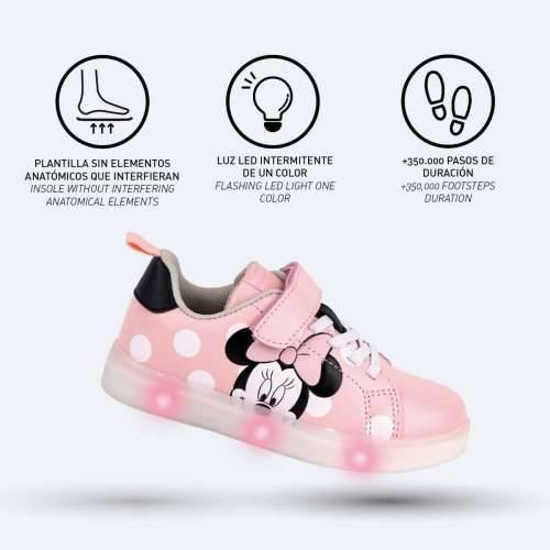 Sportske tenisice s LED svjetlima Minnie Mouse Velcro Roza Cijena
