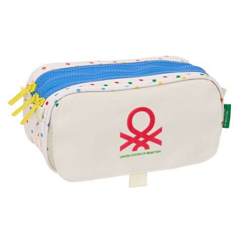 Trostruka pernica Benetton Topitos Bijela (21,5 x 10 x 8 cm) Cijena