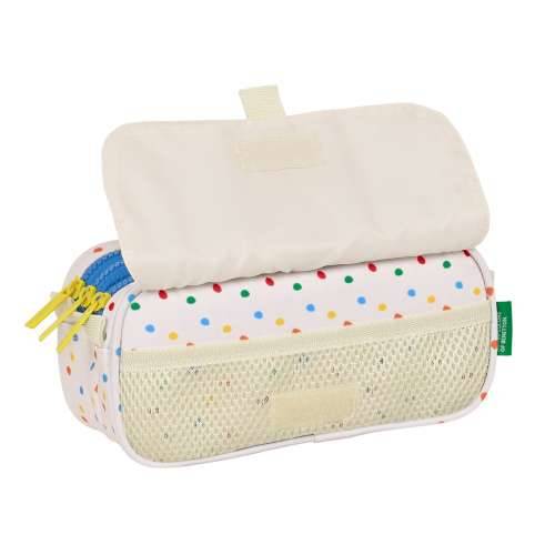 Trostruka pernica Benetton Topitos Bijela (21,5 x 10 x 8 cm) Cijena