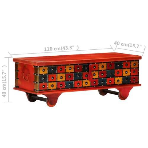 Kutija za pohranu crvena 110x40x40 cm masivno bagremovo drvo Cijena