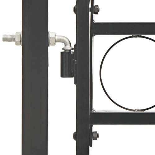 Vrata za ogradu s lučnim vrhom čelična 100 x 175 cm crna Cijena