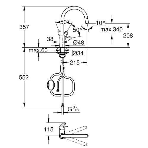 Slavina s jednom ručkom Grohe 30549000 Metal Cijena