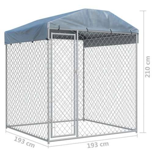 Vanjski kavez za pse s nadstrešnicom 193x193x225 cm Cijena