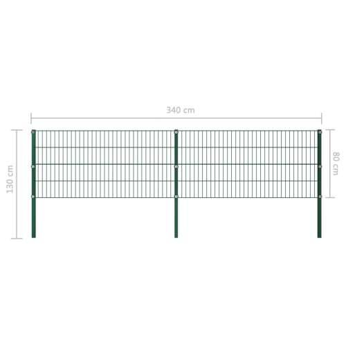 Panel za ogradu sa stupovima željezni 3,4 m zeleni - 1 3.5 m 0.8 m Cijena