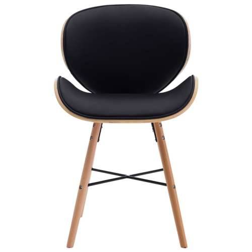 Blagovaonske stolice od umjetne kože i drva 2 kom crne - black and light brown 2 Cijena