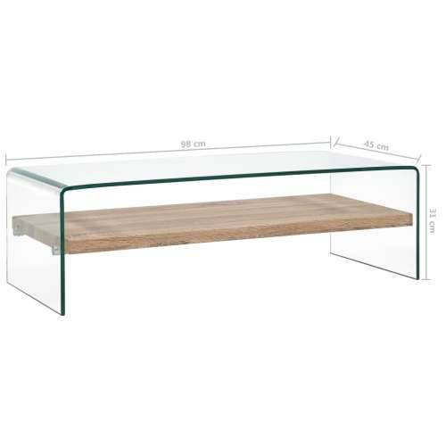 Stolić za kavu prozirni 98 x 45 x 31 cm od kaljenog stakla - 98 x 45 x 31 cm 1 Cijena