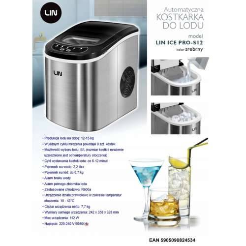 Ledomat Lin ICE PRO-S12 Srebrna 112 W 2,2 L Cijena