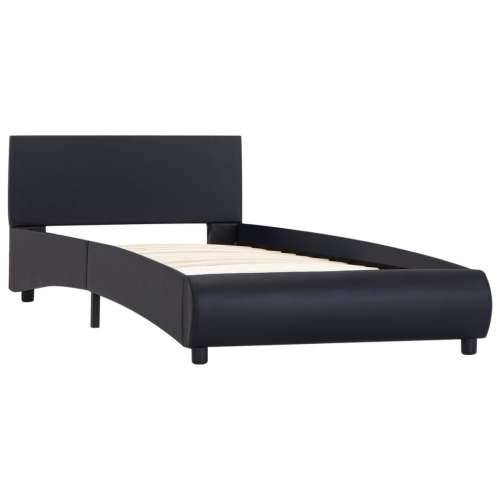 Okvir za krevet od umjetne kože s LED svjetlom crni 90 x 200 cm  - Crna 90 x 200 cm Cijena