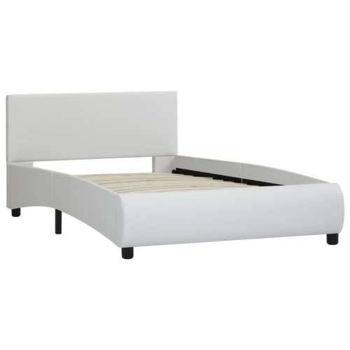 Okvir za krevet od umjetne kože s LED svjetlom bijeli 90x200 cm  - Bijela 90 x 200 cm Cijena