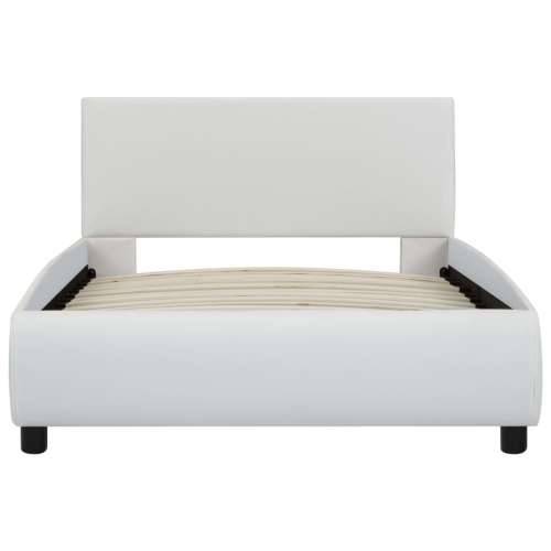 Okvir za krevet od umjetne kože s LED svjetlom bijeli 90x200 cm  - Bijela 90 x 200 cm Cijena