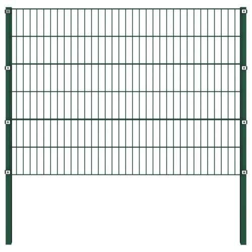 Panel za ogradu sa stupovima željezni 1,7 m zeleni - 1 176.5 cm 120 cm Cijena