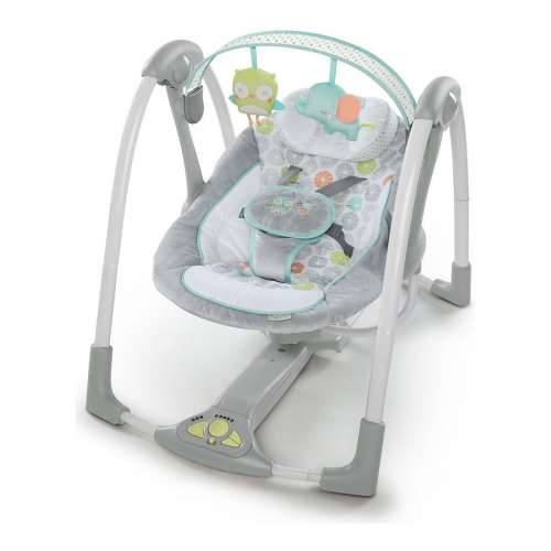 Naslonjač za ljuljanje Ingenuity Compact Swing - Hugs & Hoots Bijela Siva Cijena