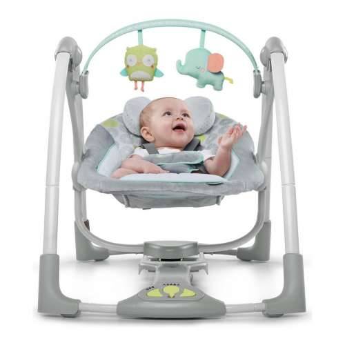 Naslonjač za ljuljanje Ingenuity Compact Swing - Hugs & Hoots Bijela Siva Cijena