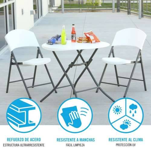 Pomoćni stolić Lifetime Bijela 83,5 x 73,5 x 83,5 cm Čelik Plastika Cijena