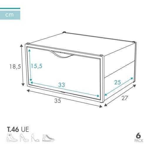 Stackable shoe box Max Home Bijela 6 kom. polipropilen ABS 35 x 18,5 x 27 cm Cijena