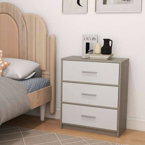 Noćni ormarić Max Home Bijela Siva 58 x 70 x 30 cm Cijena