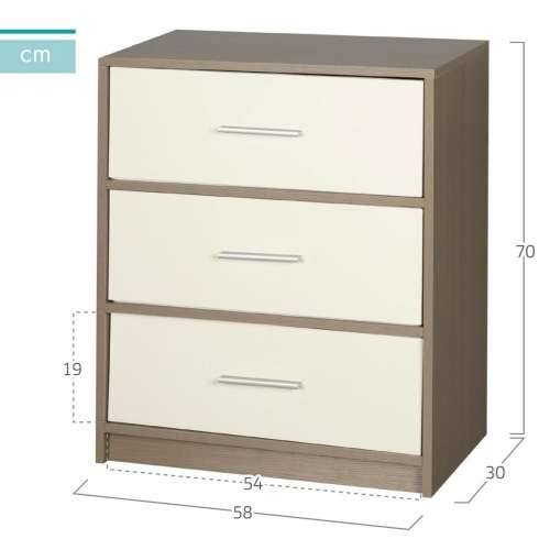 Noćni ormarić Max Home Bijela Siva 58 x 70 x 30 cm Cijena