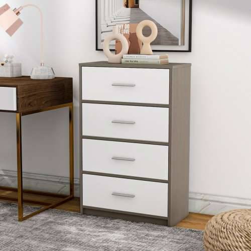 Komoda Max Home Bijela Siva moderan 58 x 91 x 30 cm Cijena