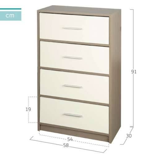 Komoda Max Home Bijela Siva moderan 58 x 91 x 30 cm Cijena