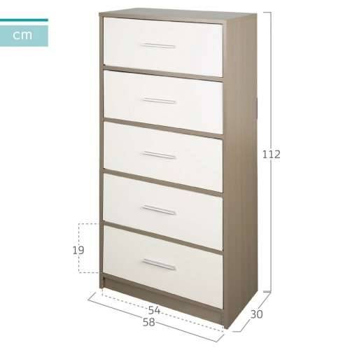 Komoda Max Home Bijela Siva moderan 58 x 112 x 30 cm Cijena