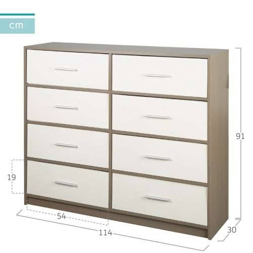 Komoda Max Home Bijela Siva moderan 114 x 92 x 30 cm Cijena