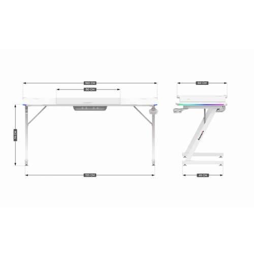 Pisaći stol Huzaro HZ-Hero 4.8 RGB White Bijela Cijena