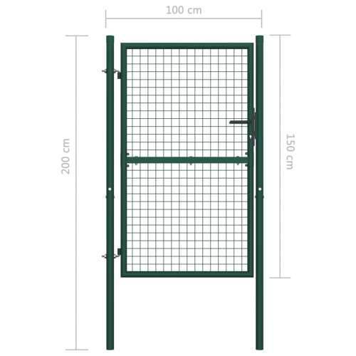 Vrata za ogradu čelična 100 x 150 cm zelena Cijena