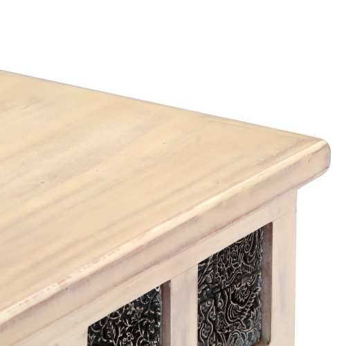 Kutija za pohranu bijela 110x40x45 cm masivno bagremovo drvo Cijena