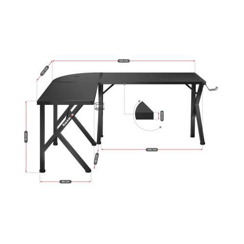 Pisaći Stol Gaming Huzaro Hero 6.3 Crna Čelik Ugljična vlakna 154 x 74 x 117 cm Cijena
