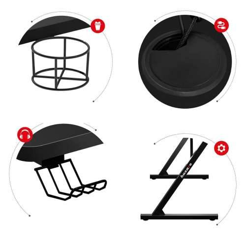 Pisaći stol Huzaro HZ-Hero 1.8 Black Crna Čelik Cijena