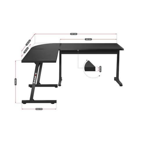 Pisaći stol Huzaro HZ-Hero 6.0 Crna Čelik Ugljična vlakna 178 x 4 x 112 cm Cijena