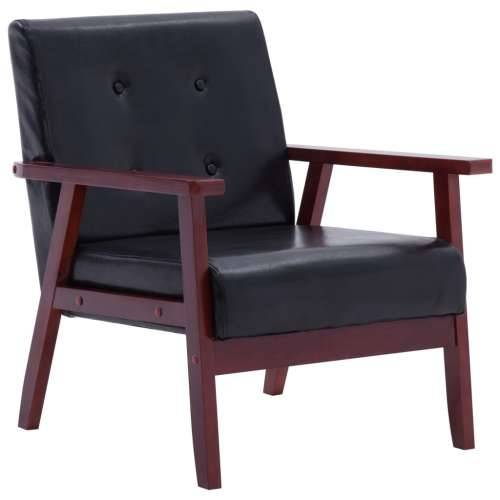Fotelja od umjetne kože crna Cijena