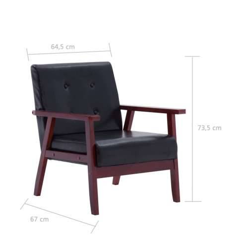 Fotelja od umjetne kože crna Cijena