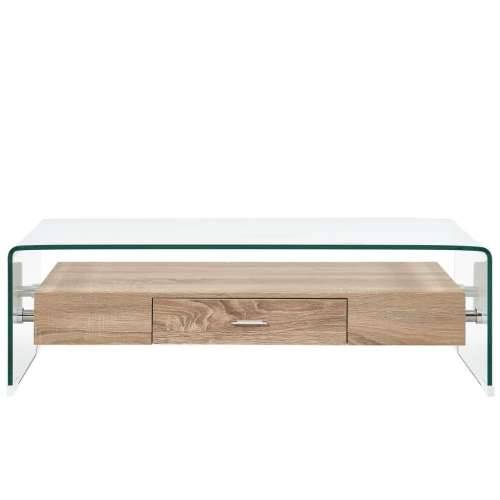 Stolić za kavu prozirni 98 x 45 x 31 cm od kaljenog stakla Cijena