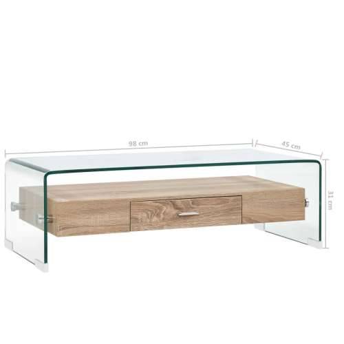Stolić za kavu prozirni 98 x 45 x 31 cm od kaljenog stakla Cijena