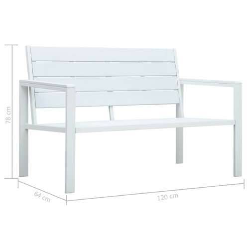 Vrtna klupa 120 cm HDPE bijela s izgledom drva - Bijela 1 2 Cijena