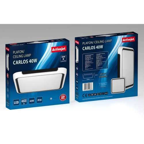 Stropna svjetiljka Activejet AJE-CARLOS 40W Bijela Crna 80 (4000 K) Cijena