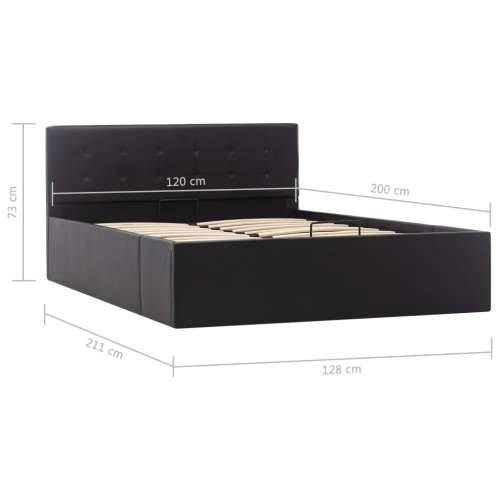 Hidraulični okvir za krevet od umjetne kože crni 120 x 200 cm - Crna 120 x 200 cm Cijena