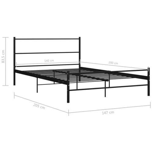 Okvir za krevet crni metalni 140 x 200 cm Cijena
