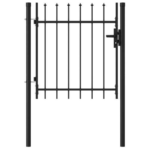 Jednostruka vrata za ogradu sa šiljcima na vrhu 1 x 1 m crna Cijena