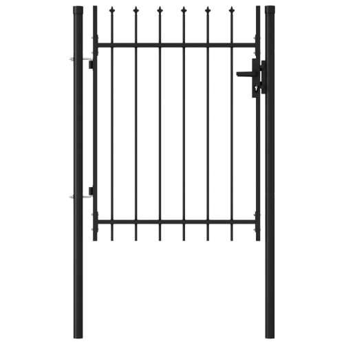 Jednostruka vrata za ogradu sa šiljcima na vrhu 1 x 1,2 m crna Cijena