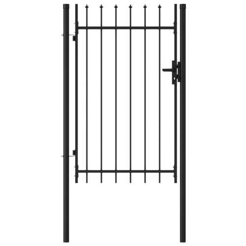 Jednostruka vrata za ogradu sa šiljcima na vrhu 1 x 1,5 m crna