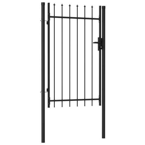 Jednostruka vrata za ogradu sa šiljcima na vrhu 1 x 1,5 m crna Cijena