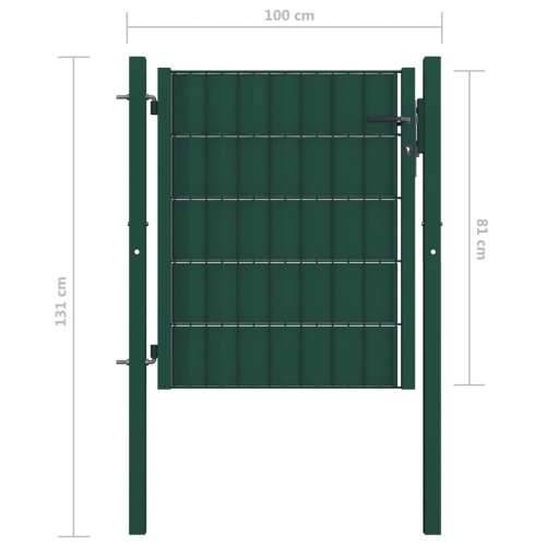 Vrata za ogradu od PVC-a i čelika 100 x 81 cm zelena   - Zelena 100 x 81 cm Cijena