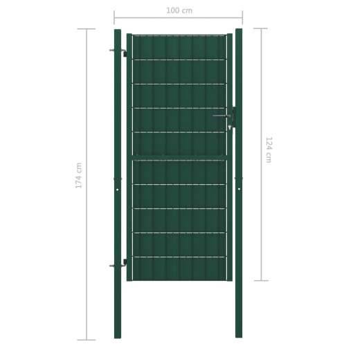 Vrata za ogradu od PVC-a i čelika 100 x 124 cm zelena   - Zelena 100 x 124 cm Cijena