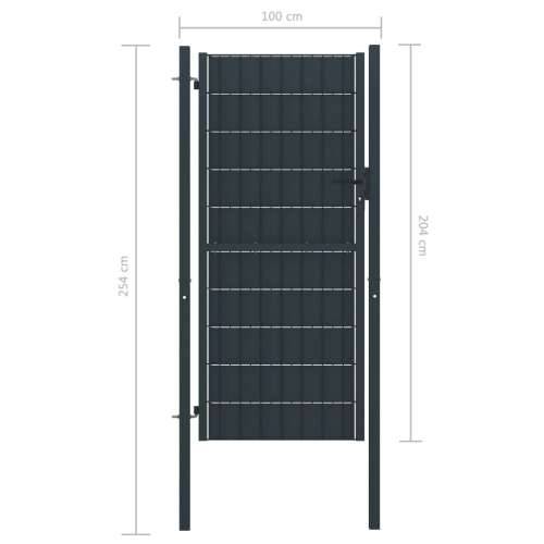 Vrata za ogradu od PVC-a i čelika 100 x 204 cm antracit - Antracit 100 x 204 cm Cijena
