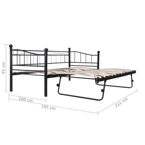 Okvir za krevet crni čelični 180 x 200 / 90 x 200 cm - Crna Cijena
