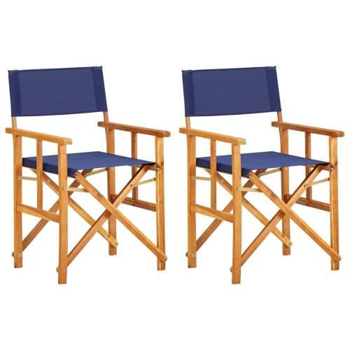 Redateljske stolice 2 kom od masivnog bagremovog drva plave Cijena