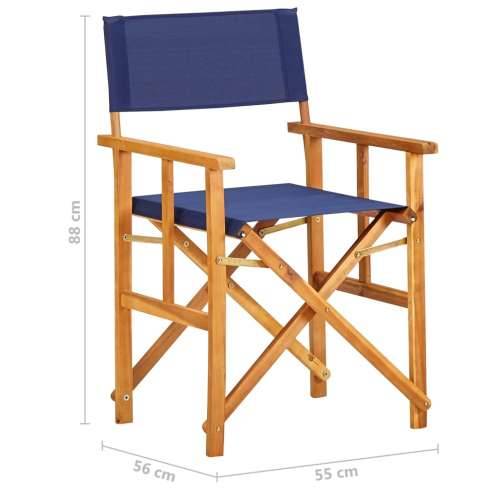 Redateljska stolica od masivnog bagremovog drva plava Cijena